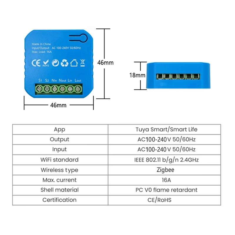 【A42U】Tuya Smart Zigbee модуль переключателя 2-стороннее управление светом таймер двойного управления 16A монитор энергии для Google Home Alexa