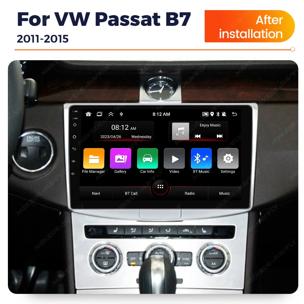 Navify-مشغل وسائط متعددة للسيارة ، مشغل سيارة ، راديو أندرويد ، أنظمة متصلة ، قارئات مقاطع فيديو ، VW Passat 6 B7 CC B8-Auto #2