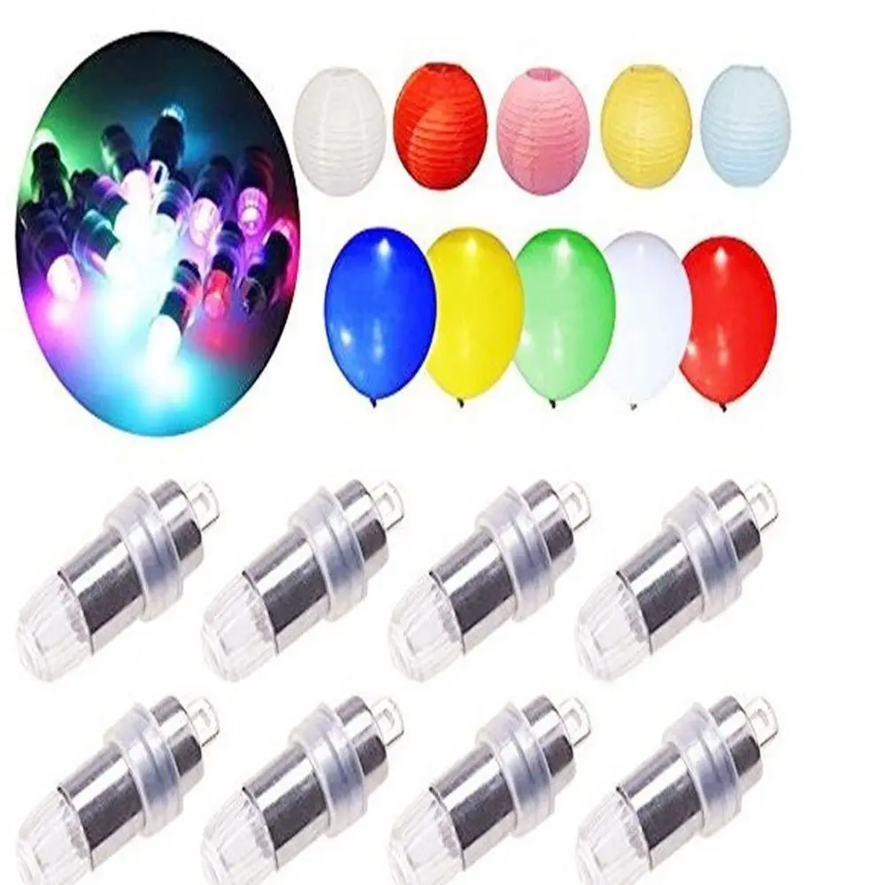 

10pcs Waterproof LED Balloon Light ABS Round Mini LED Lights Replaceable Non-blinking LED Lights Birthday Party Supplies