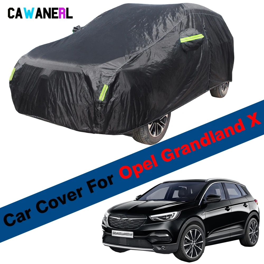 Waterproof Black Car Cover For Opel Grandland X 2017-2023 Outdoor Summer Anti-UV Sun Shade Winter Rain Snow Resistant SUV Cover