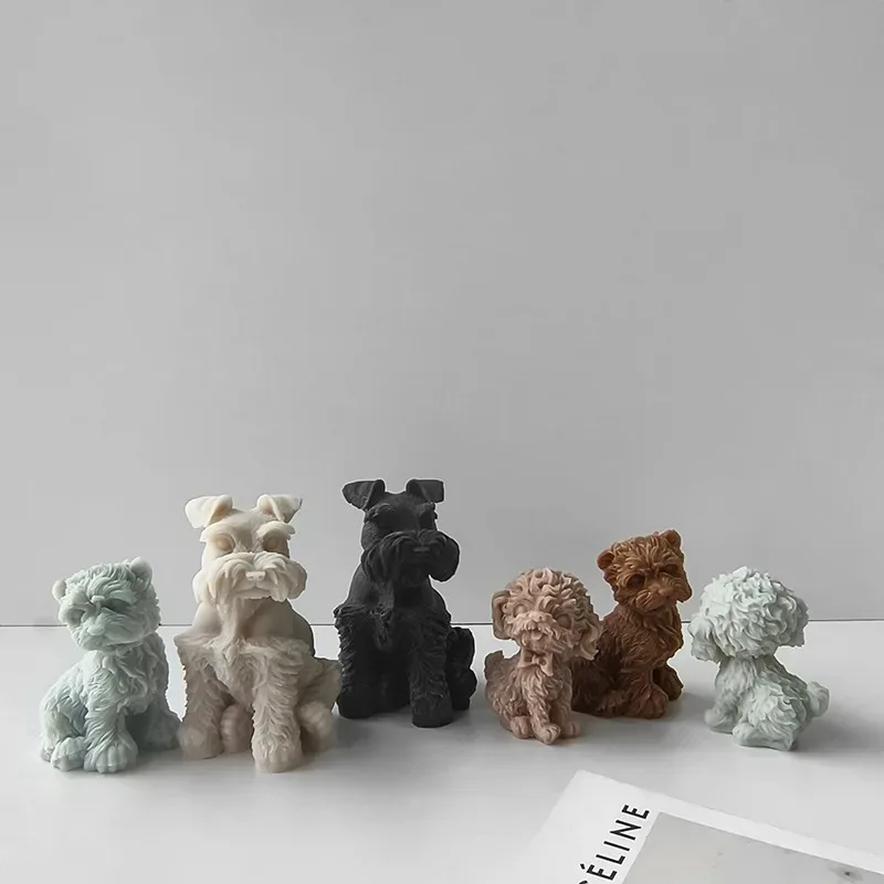 

Sherina Silicone Candle Mold Cute Puppy Mould Handmade Soap Mold Dog Plaster Ornaments Mold Home Decorations Crafts