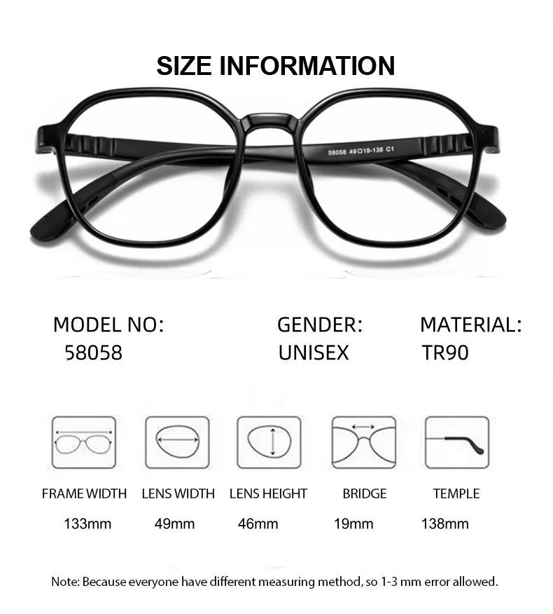 ELECCION 처방 렌즈 안경 십대 안경 광학 안경 남성 여성 안경 프레임 근시 마이너스 렌즈 광변색