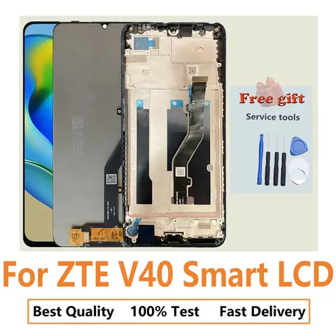 LCD 디스플레이 교체 프레임 터치 디지타이저 스크린 어셈블리, ZTE 블레이드 V40 스마트 7040 전체