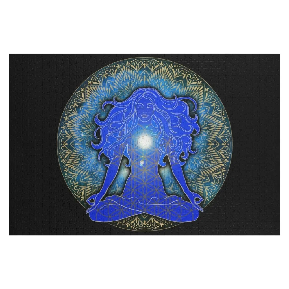 

Soul Awakening Blue Mandala Jigsaw Puzzle Wood Name Personalized Photo Gift Puzzle