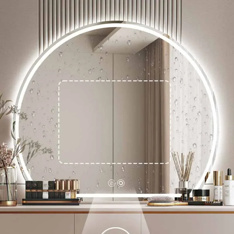 Imagem -04 - Coreano Quarto Maquiagem Espelho Luz Bonito Moderno Banheiro Estética Espelho Decorativo Decoração do Lar Espelho Grande