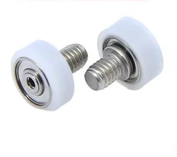 4PCS Plastic-Coated Bearings with 304 SS Shaft (M4 Screw) - POM/Nylon/Plastic Rollers