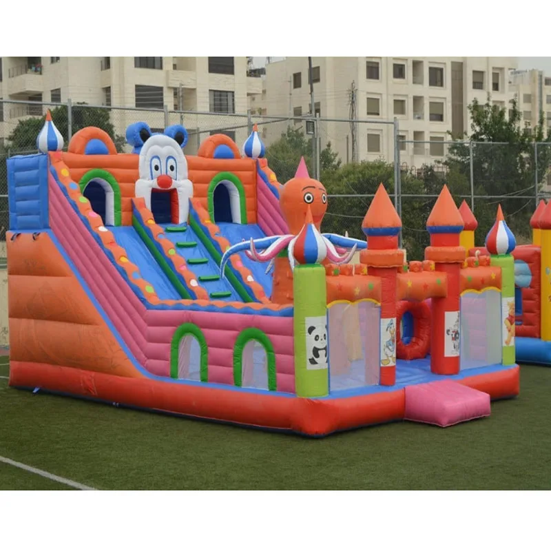 High quality children's sports game inflatable obstacle course /outdoor fun city playground