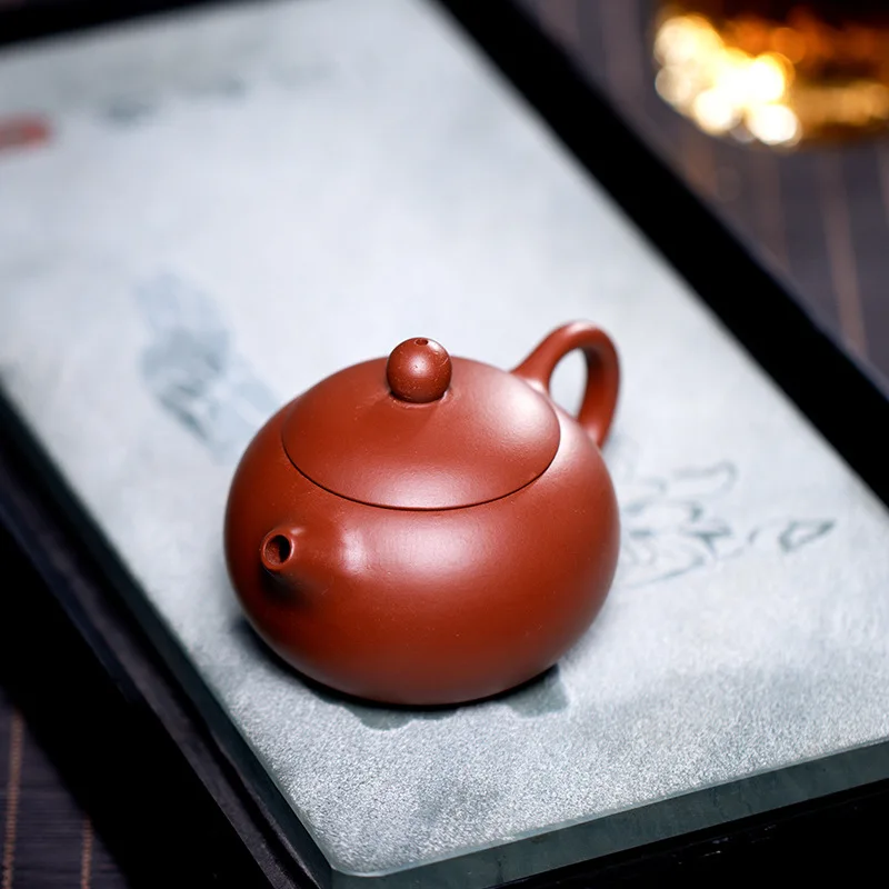 240CC Yixing Clay Teapot Traditional Xishi Pot Chinese Handheld Kettle Kung Fu Zisha Tea Set Teaware Collection Hand Playing Toy