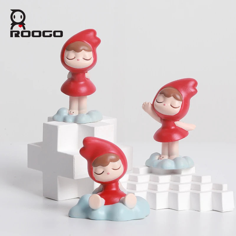 Roogo Cherry Girl Series Mini Figure  Figurine Surprise Box Girls  Gift Doll Cake Decoration Ornament Kids Toy For Children New