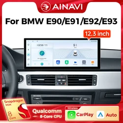 Ainavi 12.3 Inch For BMW 3 Series 2006 2007 2008 2010 E90 E91 E92 E93 Wireless Carplay Android Auto Radio Car Multimedia Player