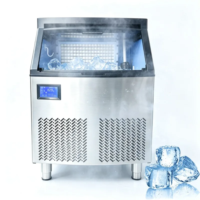 Airo Ice Cube Maker Machine 70KG Compact Size Automatic Self Cleaning Fast Ice Adjustable Thickness for Container Loading