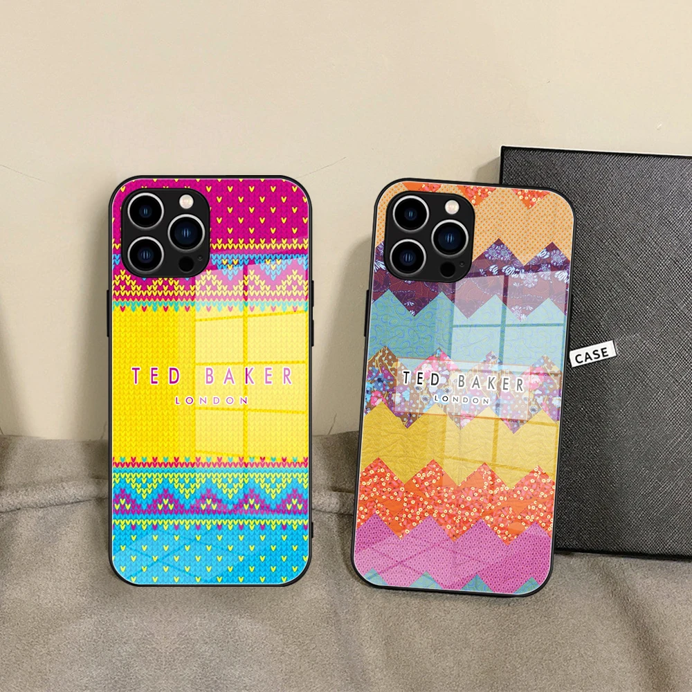 패션 브랜드 테드 휴대폰 케이스, 강화 유리, 아이폰 15, 14, 11, 12 프로, 8, 7, 14 플러스, 13, 14 프로 맥스, XR, 로즈 베이커, 꽃 커버