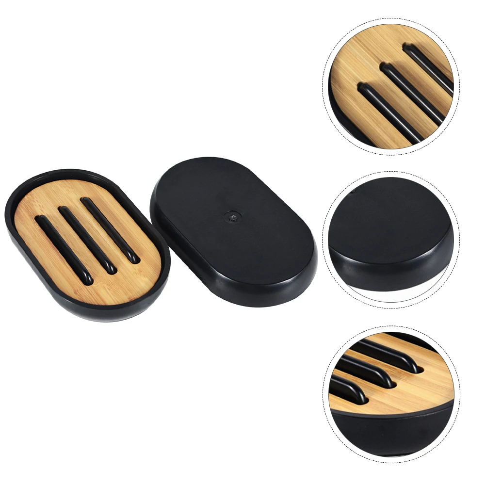 

1pc Bamboo Rack Waterproof Abs Material Draining Storage Stand Non-Metallic Soap Dish For Bathroom Household Soap Holder Bright