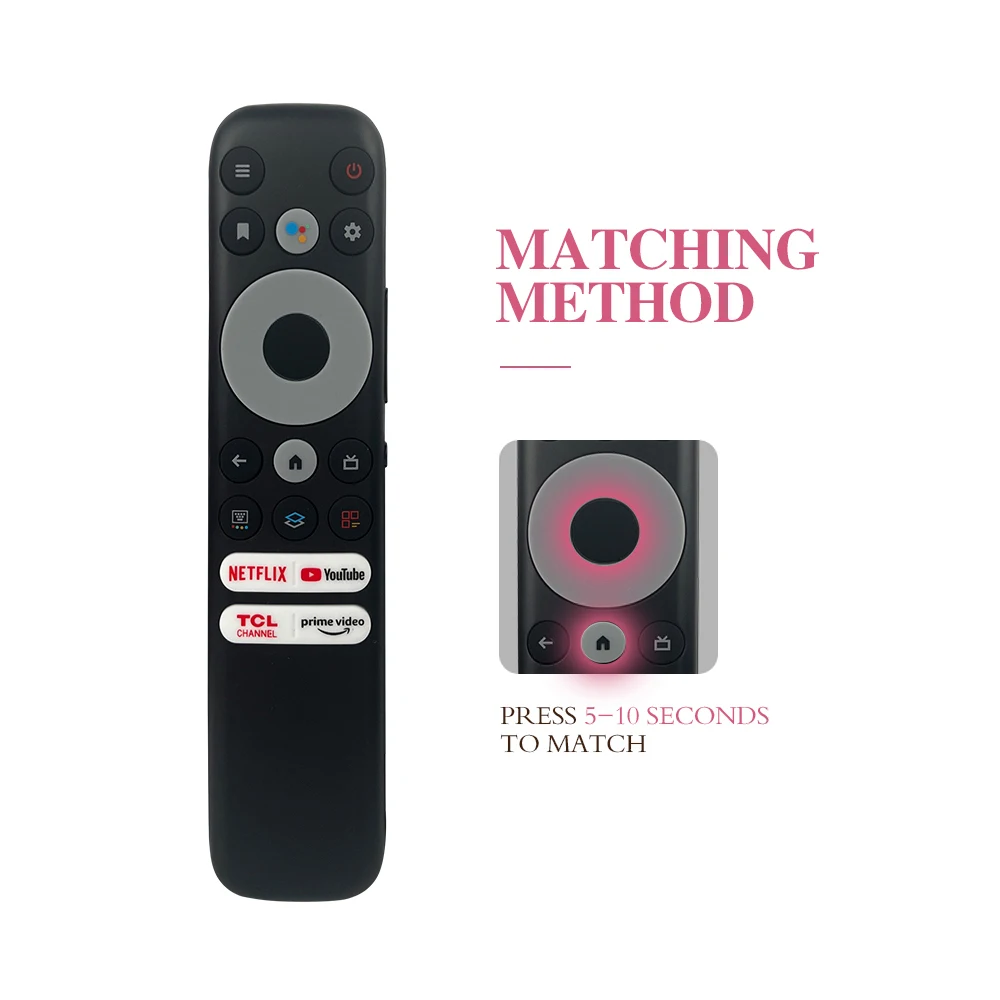 RC902N FMR1 Voice Remote Control for TCL Smart LED LCD TV, Netflix YouTube Prime Video, 360° Full Connection Replacement