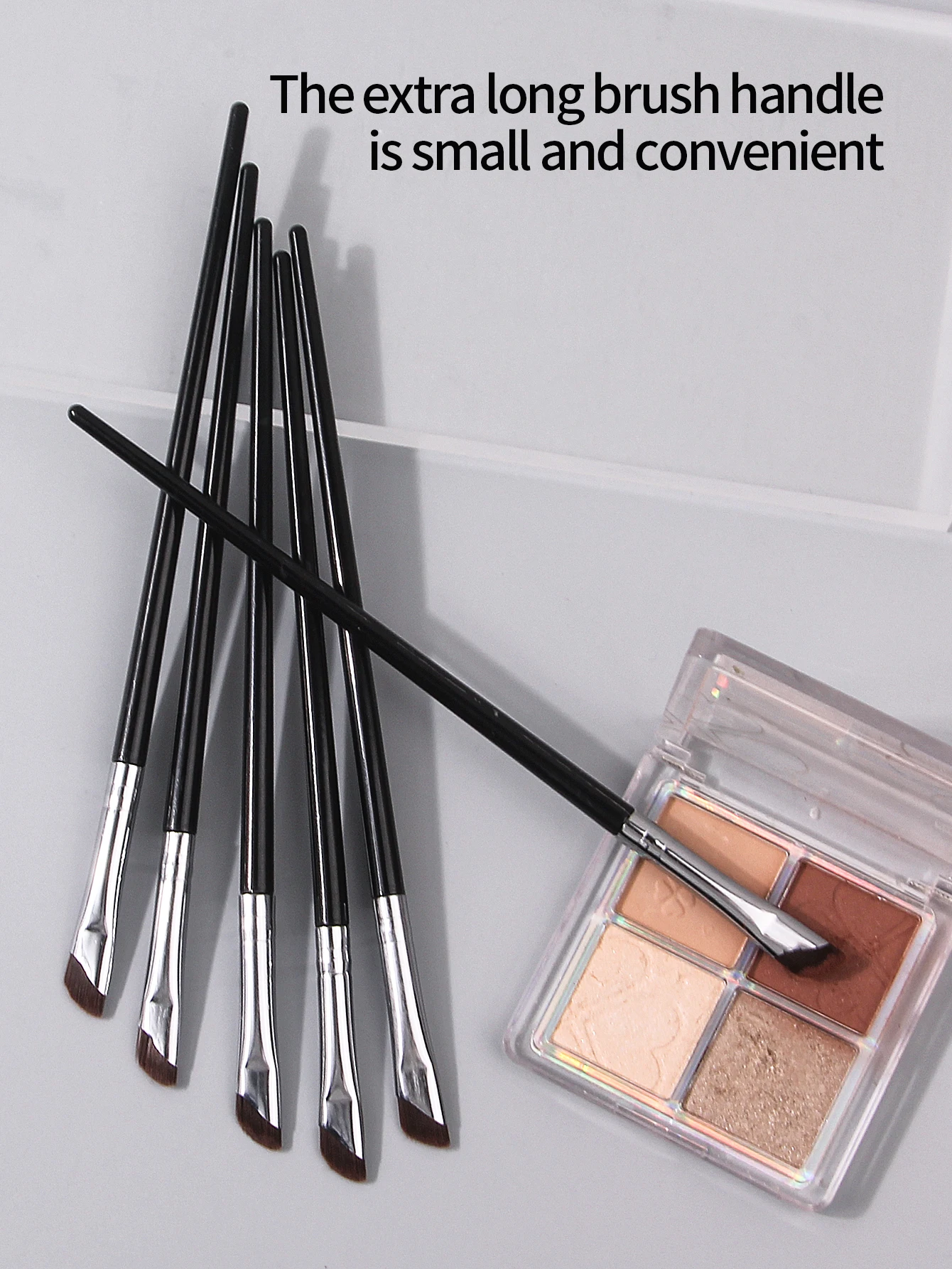 6pcs ultra-thin sickle bevel eyeliner brush, eye corner, eyelid, undereye brush, eyebrow brush, eye makeup brush tool