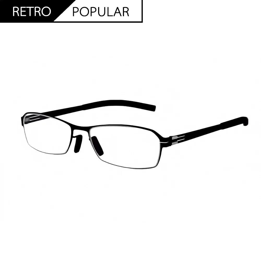 Handmade German designer classic screw free women's myopia glasses frame polygonal ultra light full frame glasses