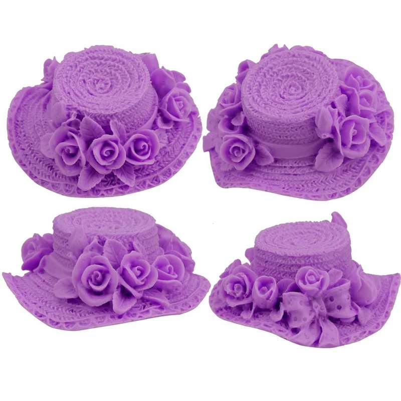 1Pcs 3D Lady Hat Silicone Soap Mold Cake Decoration Fondant Cake 3D Mold Food Grade Silicone Mould