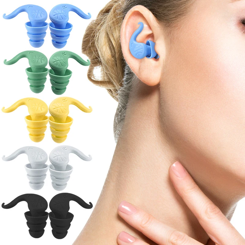 Silicone Sleeping Sound Blocking Earplugs Reusable Swimming Waterproof Ear Muffs Creative Soft Noise Reduction Travel Ear Plugs