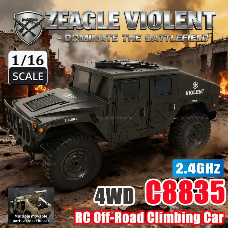

Радиоуправляемая машина C8835, масштаб 1:16, 2.4 ГГц, 4WD, внедорожный военный грузовик, игрушка для детей и взрослых, для игр на улице и в помещении, подарок, радиоуправляемый автомобиль.