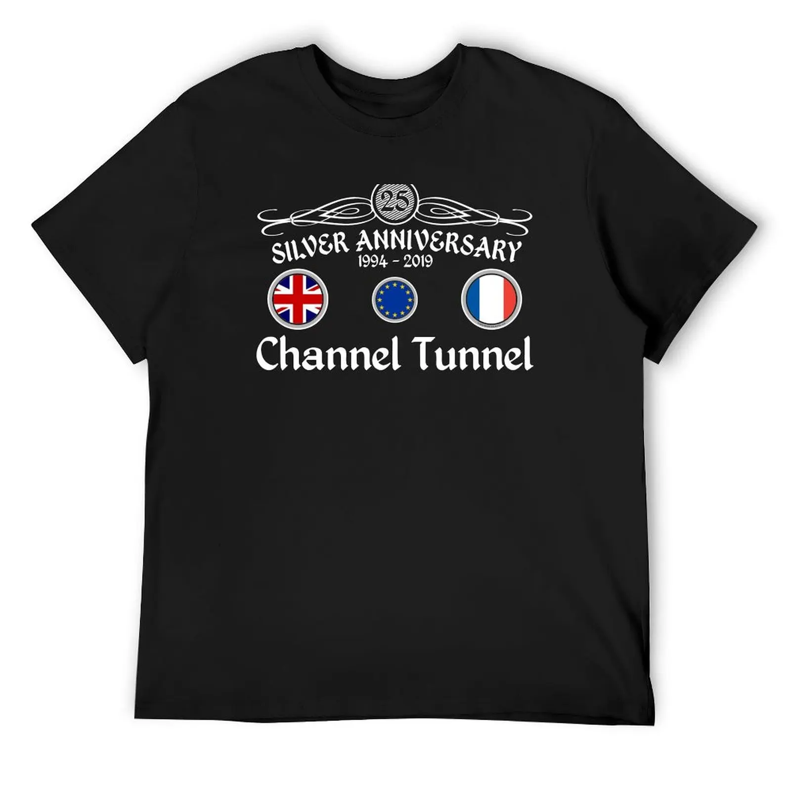 The Channel Tunnel Silver Anniversary (drk) T-Shirt customizeds vintage t shirts oversized graphic tee vintage t shirt men