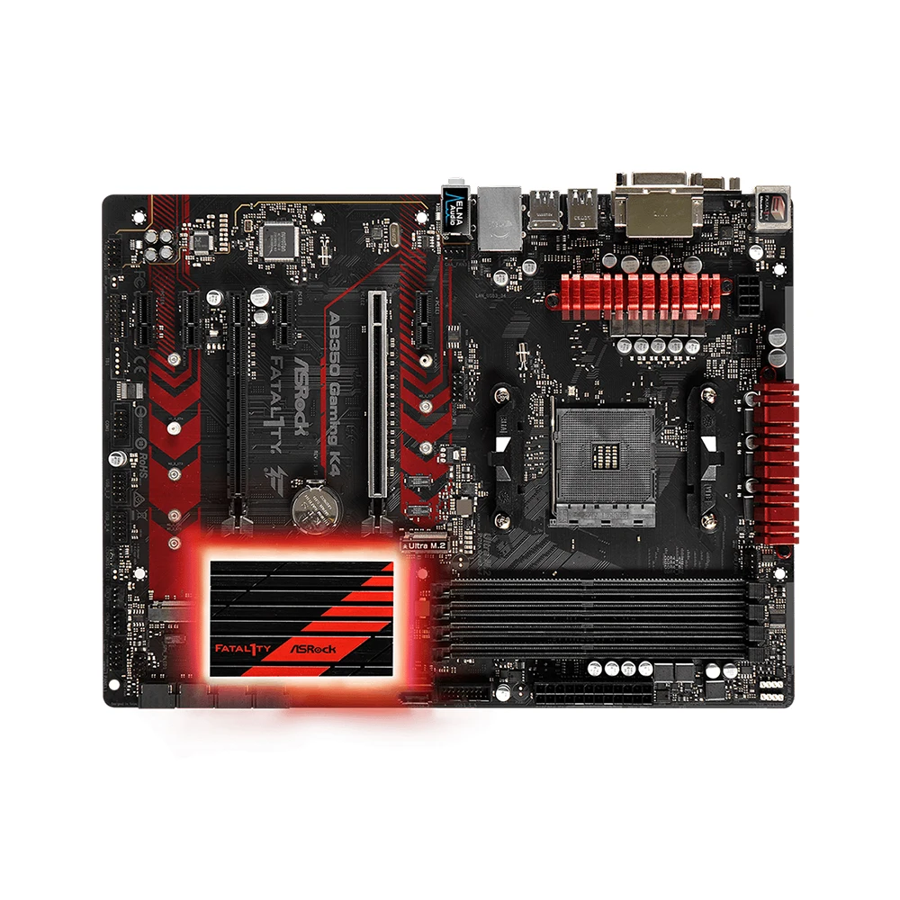 ASRock Fatal1ty AB350 Gaming K4 Motherboard AMD B350 CPU Socket AM4 Support Ryzen 9 5900X 3900XT Ryzen 7 5800X3D 5800X DDR4 ATX