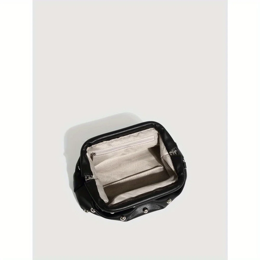 

Women's elegant rivet clutch bag magnet pleated ornament bag retro retro dinner party handbag cross-border trend, shoulder bag