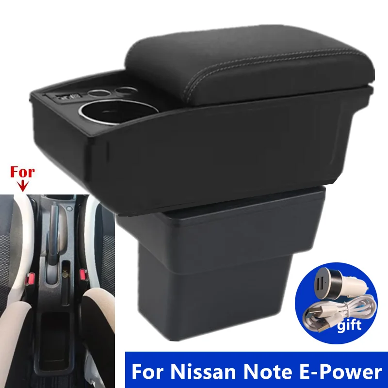 Auto Armlehne box Für Nissan Note E-Power Armlehne Box Für Nissan Note Lagerung box tasse halter Gewidmet Auto zubehör 2016-2024
