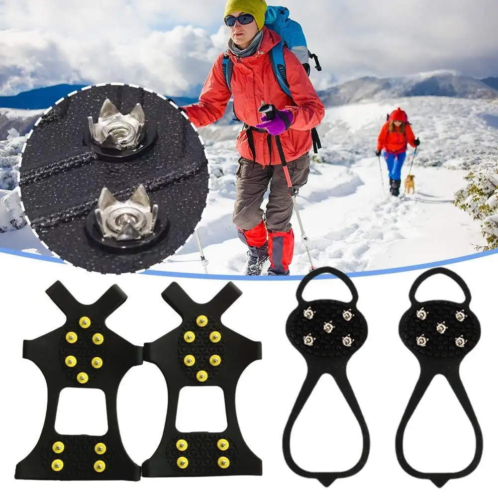 5/10 Teeth Crampons for Snow and Ice Non-Slip Spikes for Shoes – Outdoor Hiking Climbing Gripper