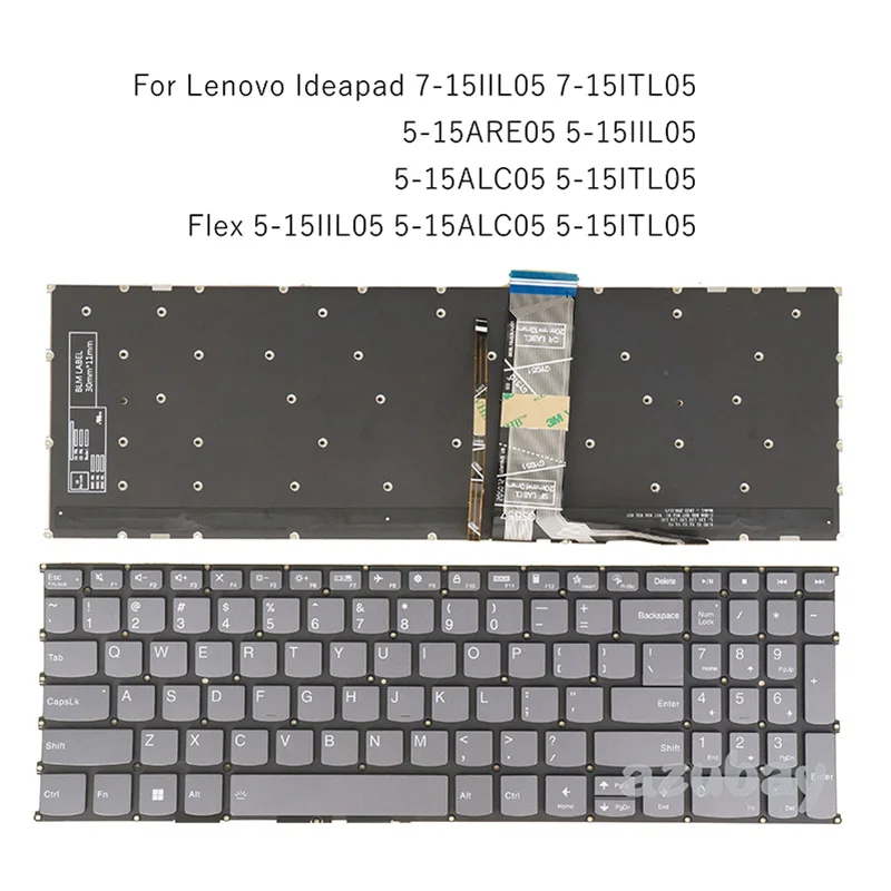 Laptop Keyboard For Lenovo Ideapad 7-15IIL05 7-15ITL05 5-15ARE05 Flex 5-15IIL05 5-15ALC05 5-15ITL05 PR5SB-US SN20W65151 US