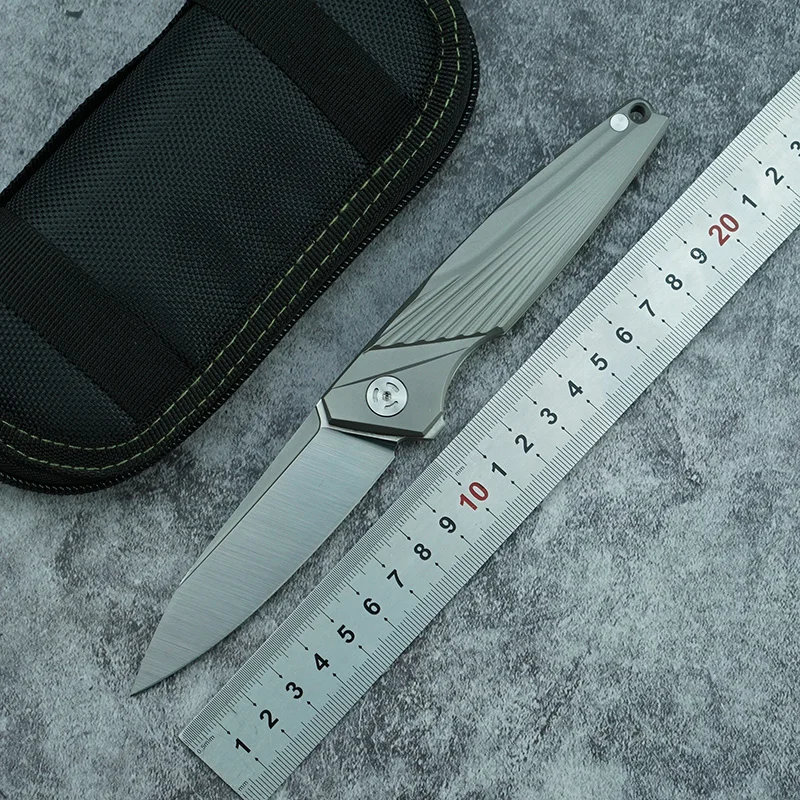 

LEMIFSHE Customized M390 Blade Titanium Alloy Handle Outdoor Camping Hunting Kitchen Survival Pocket EDC Tool Folding Knife