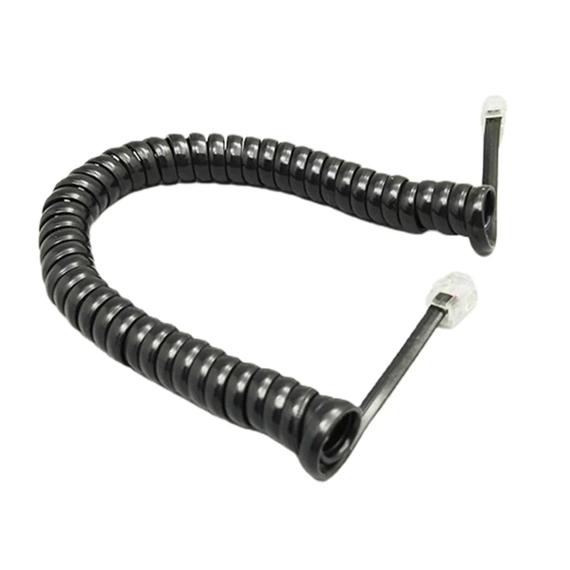 G5AA RJ9 Coiled Telephone Wire 6FT Curved Telephone Landline Phone Handset Handle Line Cable 4P4C 6Ft/1.85m