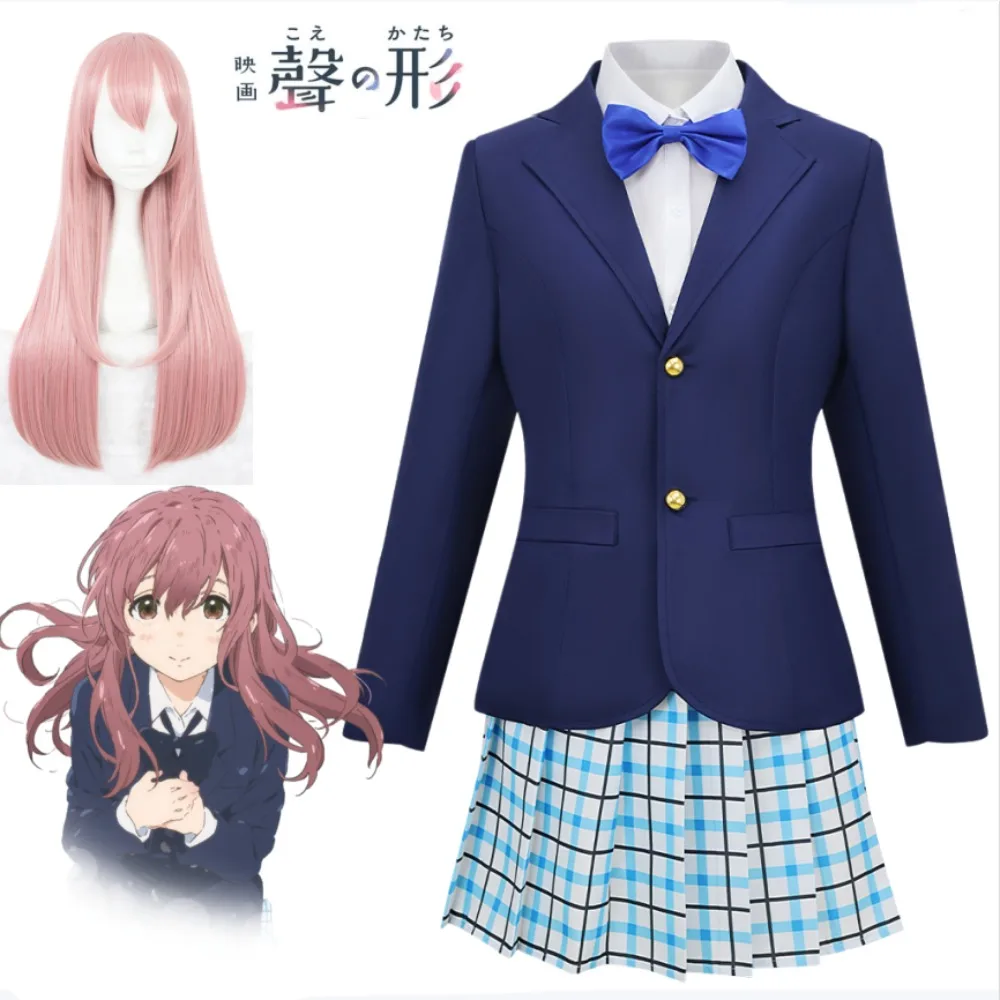 

A Silent Voice Movie Version Shoko Nishimiya Japanese JK Uniform Cosplay Costume in Stock Full Women Halloween Comic Con Outfit