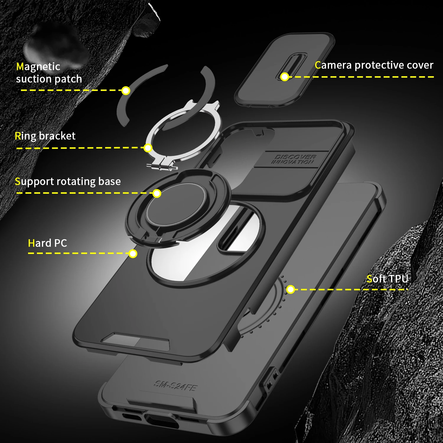 

Hybrid Protective Ring Case for Samsung Galaxy S25 FE S24 S23 Ultra S22 S21 A56 A17 A36 A16 A55 A35 A15 Accessories