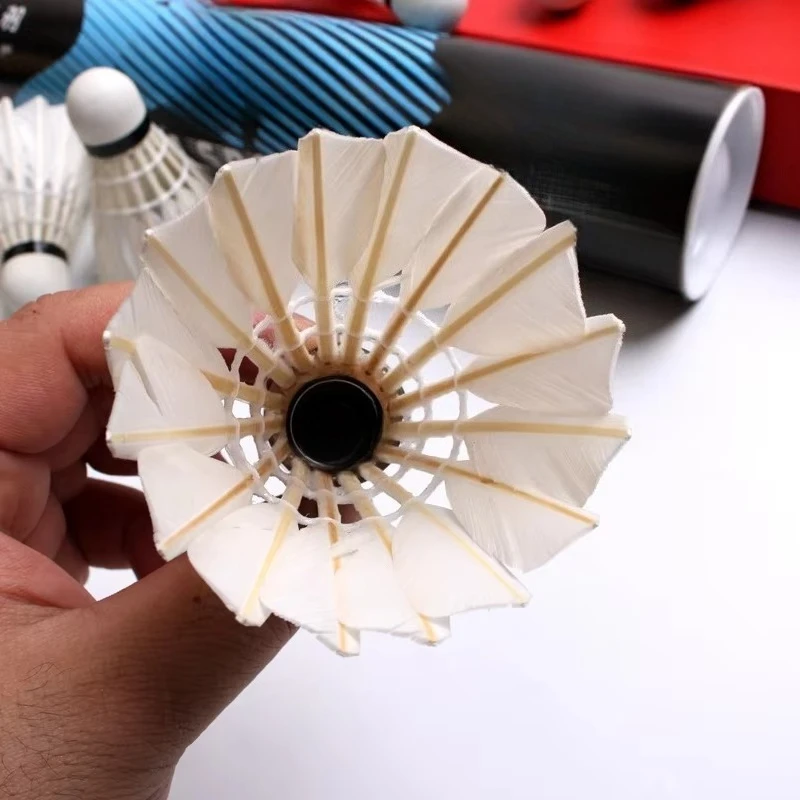 

Durable 12-Pack Adult Badminton for Family Entertainment and Training Goose Feather Ball for Correcting Hunchback