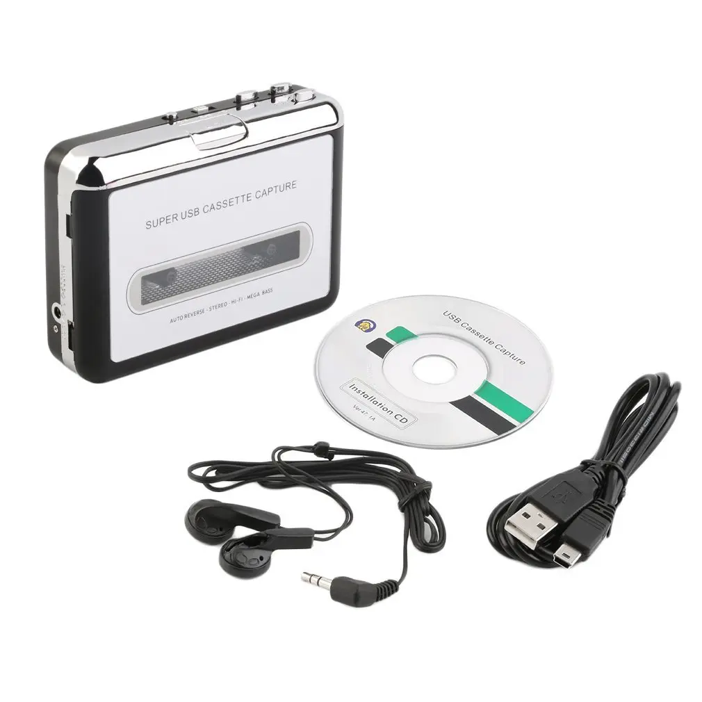 Tape to PC Super USB Cassette to MP3 Converter Capture Audio Music CD Digital Player Capture Recorder+Headphone Dropshipping