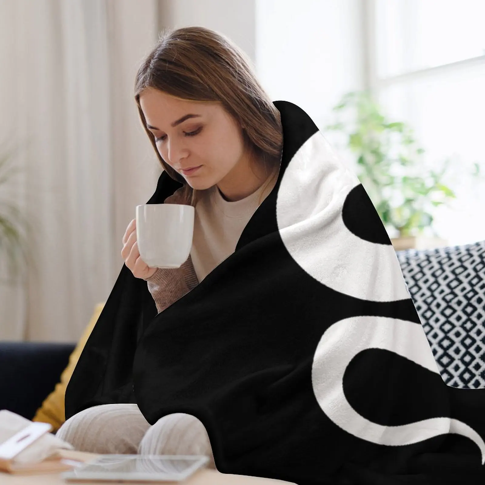 مريض ركلة S!ck!ck الأبيض ثعبان رمي بطانية الحرارية للسفر الثقيلة للنوم بطانيات مصمم الشعر الفاخرة