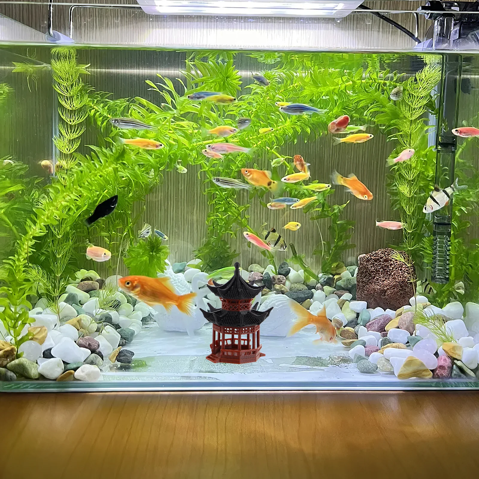 

Миниатюрная азиатская пагода для микропейзажа, бонсай, декор танка, дзен-сад, горшечное растение, орнамент, японский стиль, пейзажный аксессуар