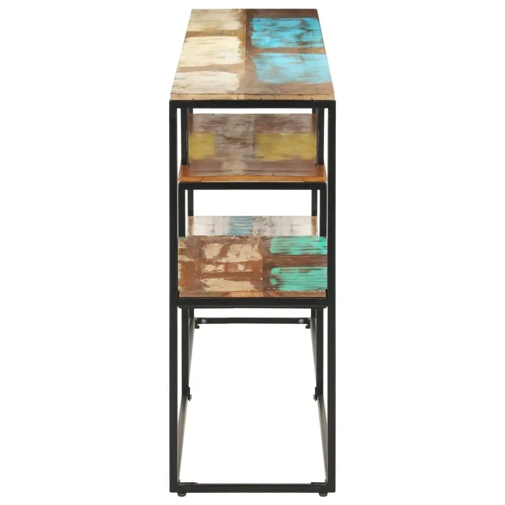 Reclaimed Wood Sideboard with Powder Coated Steel Frame Mixed Color Storage Cabinet