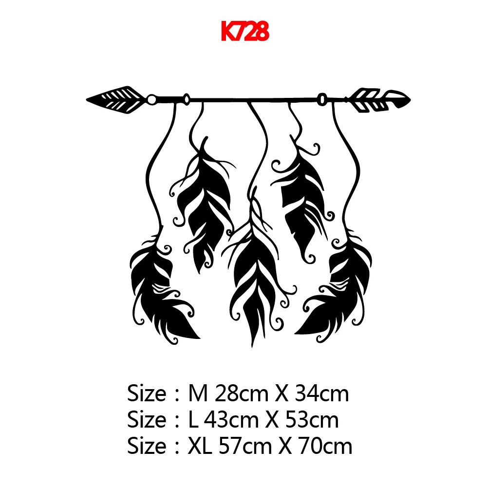 1PC Cute Feather Arrow Wall Stickers Waterproof Wall Art Decal For Study Room Decal Creative Stickers