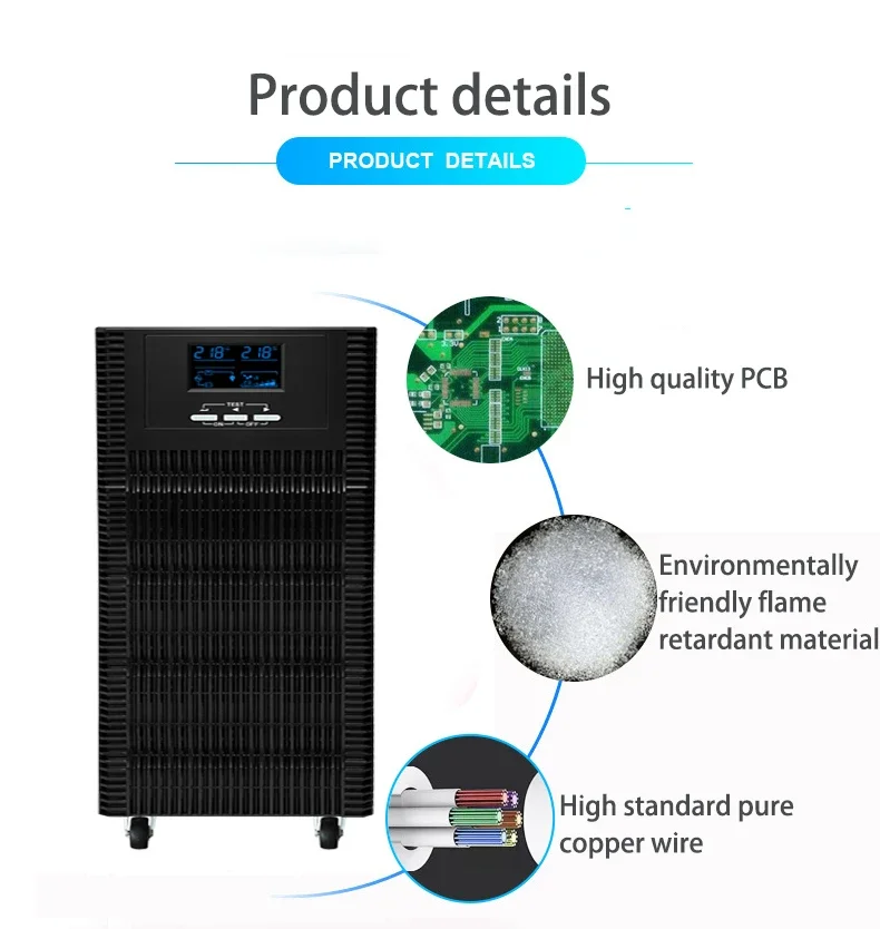 UPS online uninterrupted power supply 1kva 2kva 3kva 4kva 5kva 6kva 8kva 10kva with solar inverter for home office computer