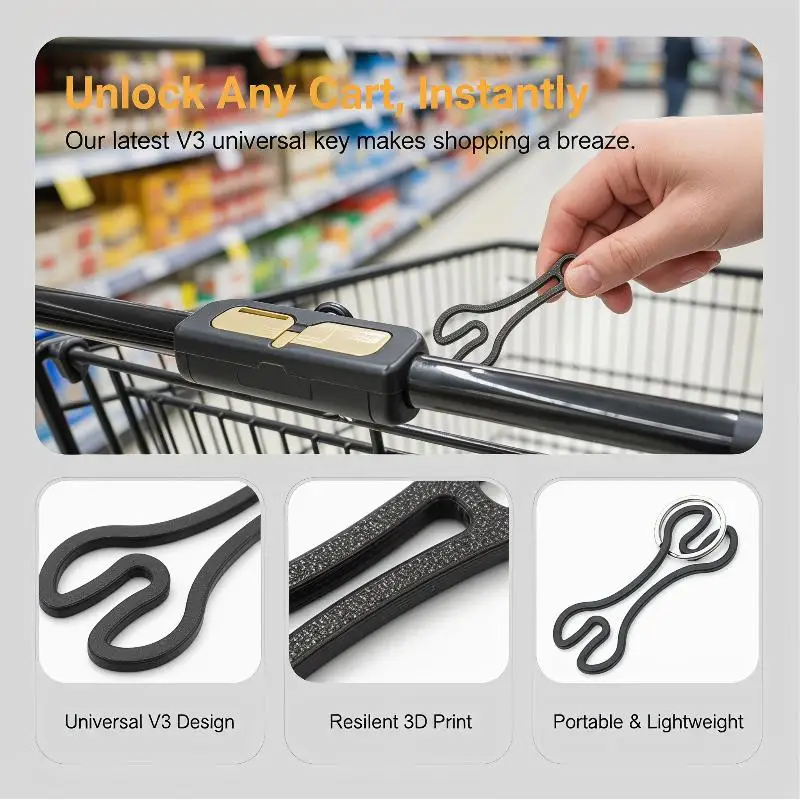 NEW Reusable Shopping Cart Token 2Pcs Trolley Unlock Keychain Plastic Coin Disc For Supermarket Cart Replace Money Fundraiser