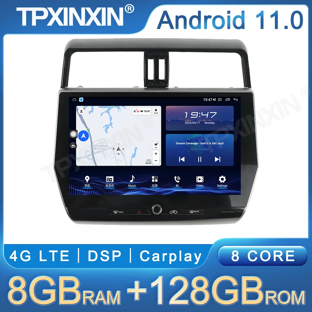 

Автомобильный GPS-навигатор 6G + 128GB Android11 для Toyota Land Cruiser Prado 2010-2021, автомобильное стерео головное устройство, мультимедийный плеер с IPS экраном