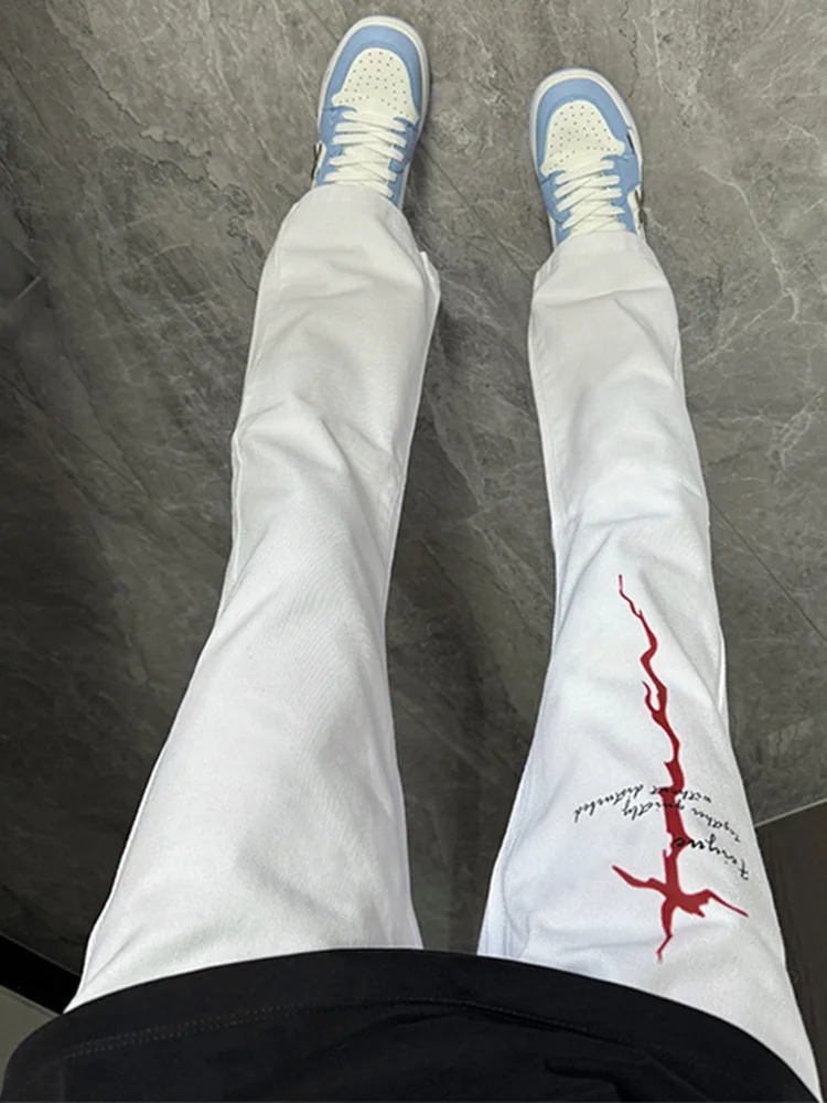 

Мужские прямые утягивающие джинсы American High Street Vibe, повседневные брюки со средней заниженной талией, свободный крой, лето