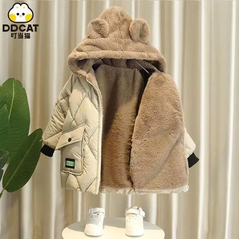 

Winter jacket for Boys Girls Medium Length Down Jacket Thickened Hooded Coat Big Childrens Kids Jacket winter kids parkas