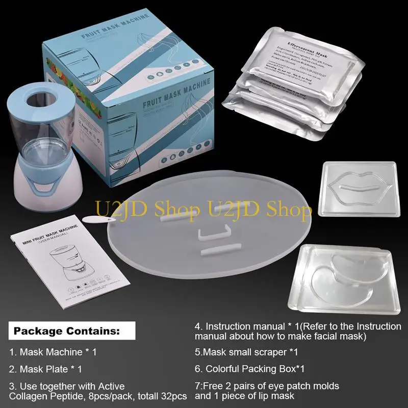U2JD 1SET เครื่องทำใบหน้าสำหรับการรักษาด้วยหน้ากากใบหน้า DIY