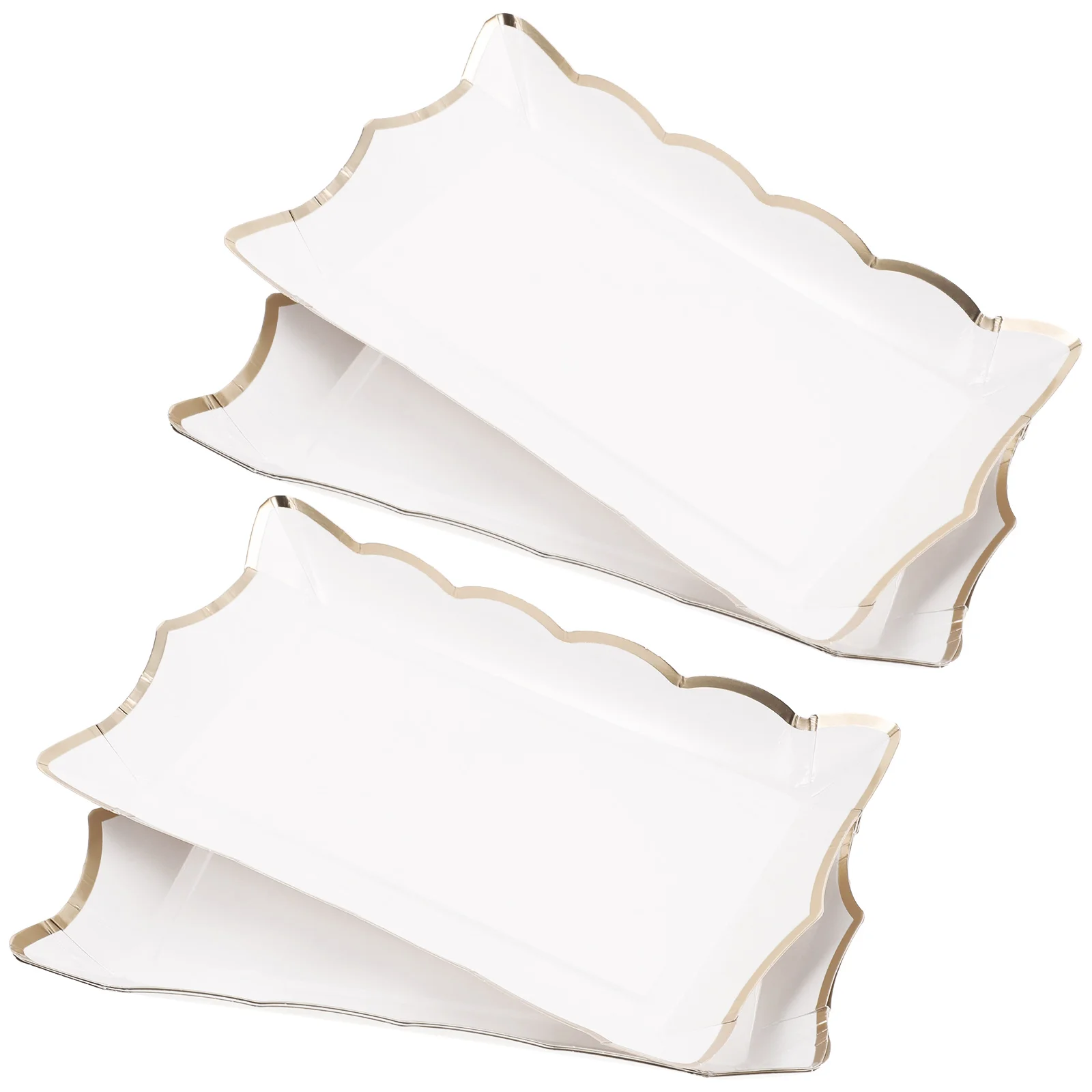 4 Pcs Cardboard Square Paper Lace Plate Containers for Food Cups Charcuterie Boards Serving Platters and Trays Parties