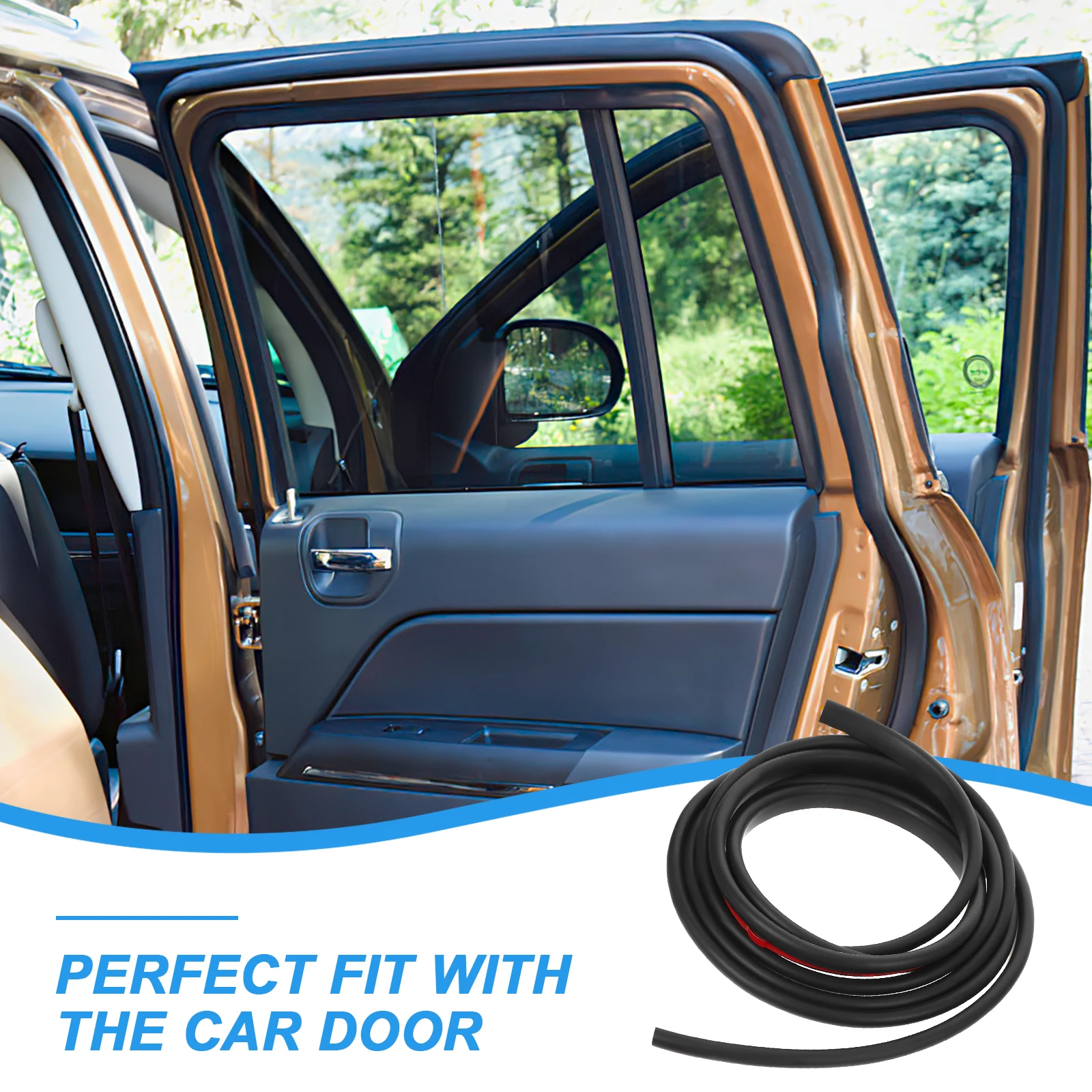 

3pcs U-shaped Seal Strip Car Door Edge Guard Protector Trim Anti-Scratch Noiseproof Universal Fit for Vehicles SUVs Trucks