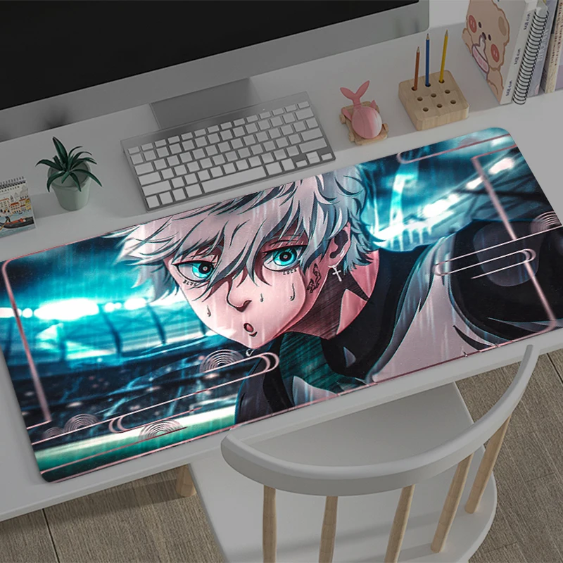 

Mousepad Blue lock Office Computer Desk Mat Keyboard Mouse Pad Laptop Cushion Large Non-slip Deskpad PC carpet HD Anime Mousepad