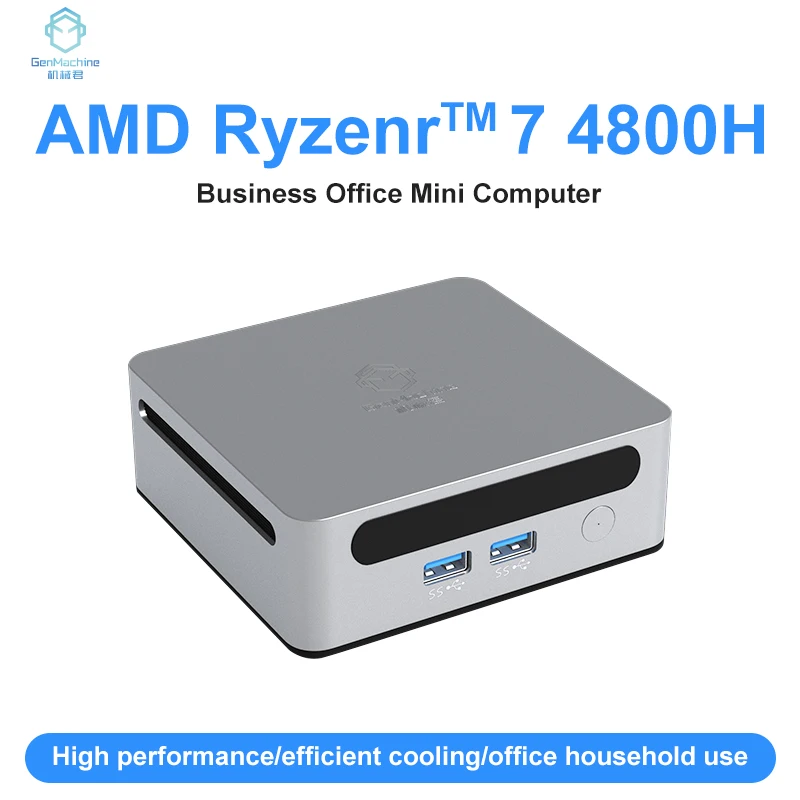 GenMachine AMD Ryzen 7 4800H 8G + 256G Windows 11 мини ПК DDR4 MAX 64 Гб WIFI6 (2,4 Гбит/с) RTL8852, BT5.2 4,2 ГГц Настольный игровой ПК