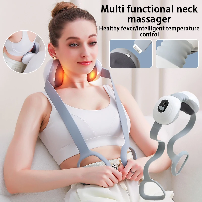

Intelligent neck protection electric neck kneading and massage device simulating human hot compress neck and shoulder massager